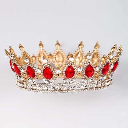 FORSEVEN Queen Crown Rhinestone Wedding Crowns and Tiaras for Women Costume Party Hair Accessories Princess Birthday Crown Crystal Bridal Crown Christmas Decorations Headband