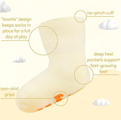 InnoBeta Baby Socks Set with Funny Quotes (4 Pairs) Newborn/Infant Socks for Baby Shower, Gender Reveal 3-12 Months