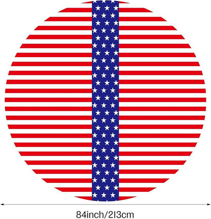 Oudain 12 Pcs Veteran Day Tablecloth 84 Inch Plastic American Flag Tablecloths Disposable 4th of July Table Cover for Veterans Memorial Independence Day Patriotic Party Supplies (Stripe)