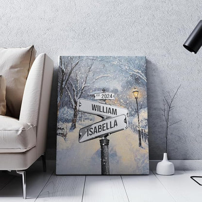 GABITA Personalized Crossroads Street Sign Wall Art for Couples, Anniversary Canvas for Couple, Gift for Valentines Day, Girlfriend Boyfriends Gifts, Custom Poster for Wife and Husband 5