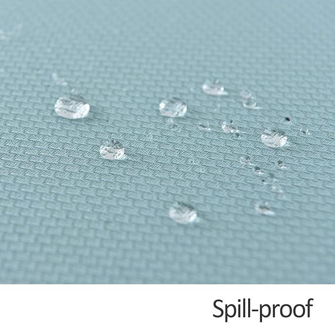 maxmill 2 Pack 60 x 84 Inch Dusty Blue Textured Rectangle Tablecloth Water Resistant Wrinkle Free Spillproof, Soft Jacquard Table Cloth for Banquet Parties Holiday Dinner, Indoor and Outdoor Use