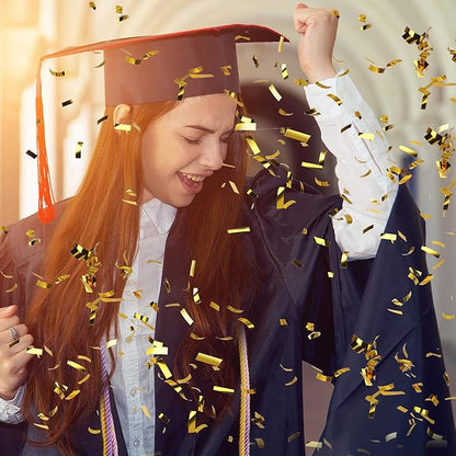 Confetti Poppers [5 Pack] 12 Inch Gold Confetti Cannons | Perfect for Graduation, New Year’s Eve, Weddings, Birthday Parties & All Celebrations | Gold Mylar Confetti for Festive Occasions
