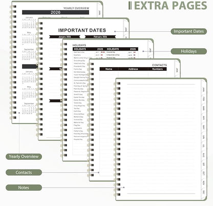 2026 Planner, Weekly and Monthly Calendar Academic Planner, Jan 2026 - Dec 2026, Planning Agenda Book for Desk Accessories and School Supplies - A5 (6.3'' x 8.5'')