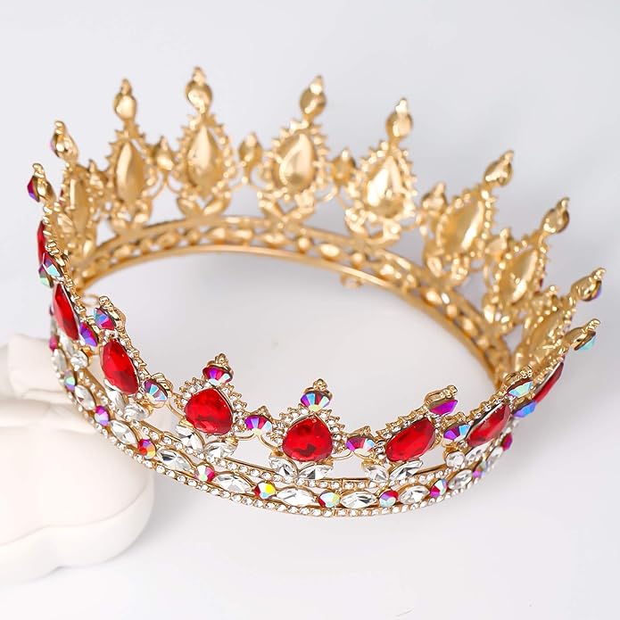 FORSEVEN Queen Crown Rhinestone Wedding Crowns and Tiaras for Women Costume Party Hair Accessories Princess Birthday Crown Crystal Bridal Crown Christmas Decorations Headband