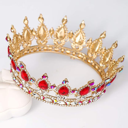 FORSEVEN Queen Crown Rhinestone Wedding Crowns and Tiaras for Women Costume Party Hair Accessories Princess Birthday Crown Crystal Bridal Crown Christmas Decorations Headband