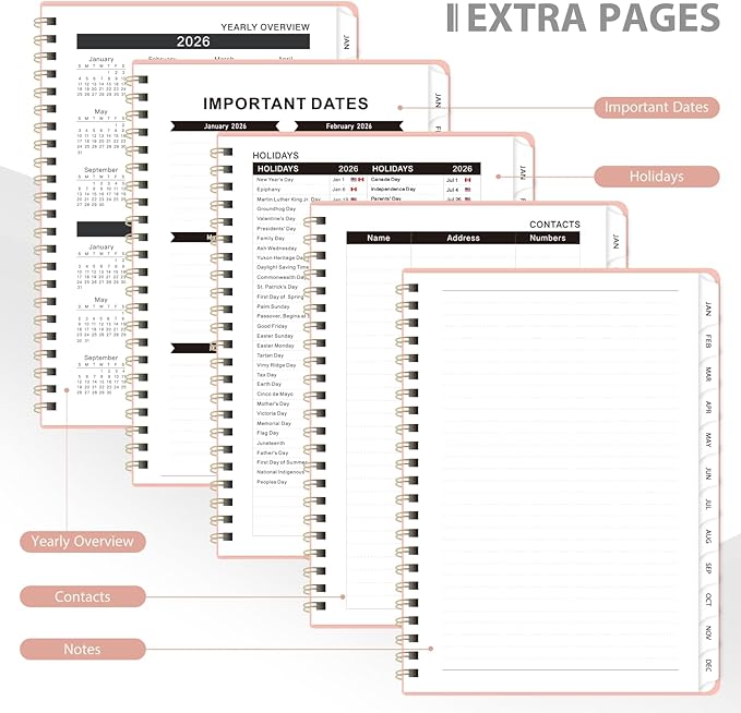 2026 Planner, Weekly and Monthly Calendar Academic Planner, Jan 2026 - Dec 2026, Planning Agenda Book for Desk Accessories and School Supplies - A5 (6.3'' x 8.5'')