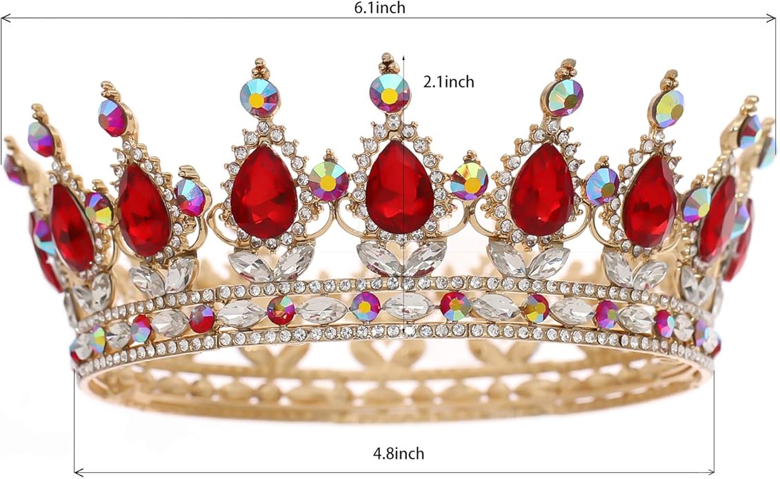 FORSEVEN Queen Crown Rhinestone Wedding Crowns and Tiaras for Women Costume Party Hair Accessories Princess Birthday Crown Crystal Bridal Crown Christmas Decorations Headband