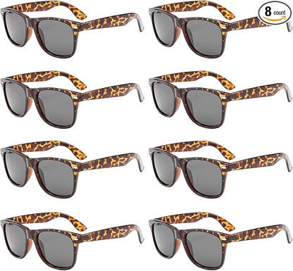 Pibupibu Neon Colors Party Favor Supplies Unisex Sunglasses Pack of 8