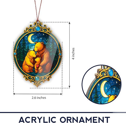 Family3 Christmas Family of Three Ornament - Bear Family Ornament – Bear Ornaments Christmas Ornament 2025– White Elephant Gifts - Xmas Tree Funny Decoration