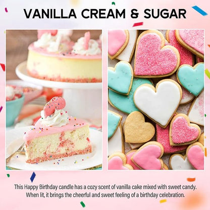 21st Birthday Candles Gifts for Women- 9 oz Happy Birthday Candle with Vanilla Birthday Cake Scent, Gifts for Women & Men, Friendship Ideas