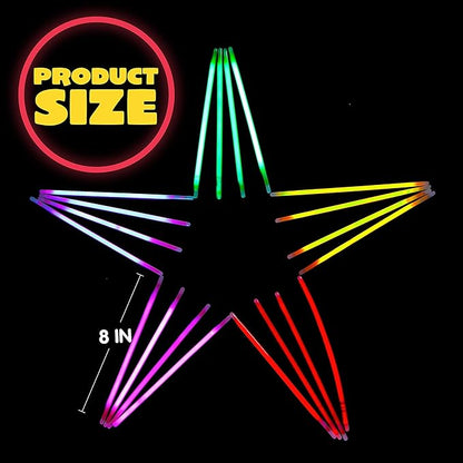 JOYIN 800 Pcs 8" Glow sticks Bulk Party Favors Pack, Neon Glow in the Dark Party Supplies, Light Up Necklaces and Bracelets with Connectors, Christmas, Halloween, Football, Birthday Decorations