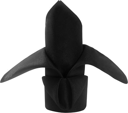 50pcs Polyester Cloth Napkins - 20 x 20 inch Black Dinner Washable Napkins with Hemmed Edges for Restaurant/Wedding/Hotel(50,Black)