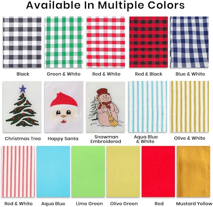 Christmas Cloth Napkins White Dining Table Dinner Napkins|Washable Cotton Napkins Easter Basket Decor|Christmas Tree Embroidered 18x18 in White Pk of 6 Cocktail Party Napkins