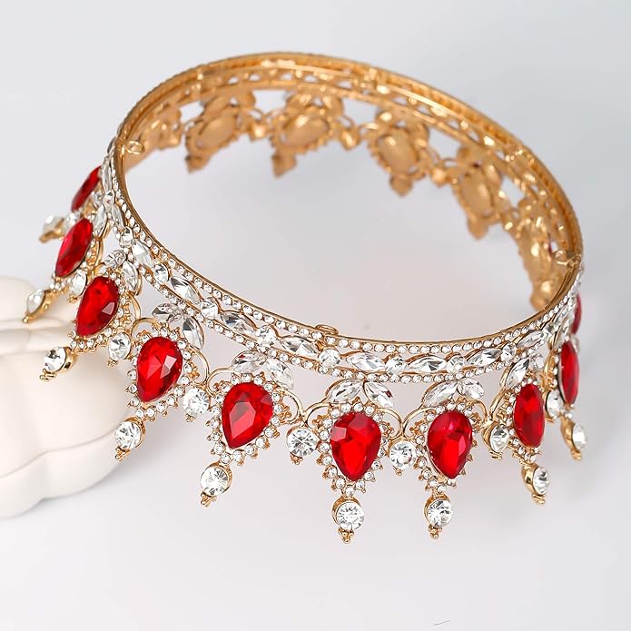 FORSEVEN Queen Crown Rhinestone Wedding Crowns and Tiaras for Women Costume Party Hair Accessories Princess Birthday Crown Crystal Bridal Crown Christmas Decorations Headband