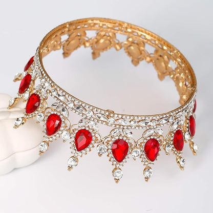 FORSEVEN Queen Crown Rhinestone Wedding Crowns and Tiaras for Women Costume Party Hair Accessories Princess Birthday Crown Crystal Bridal Crown Christmas Decorations Headband