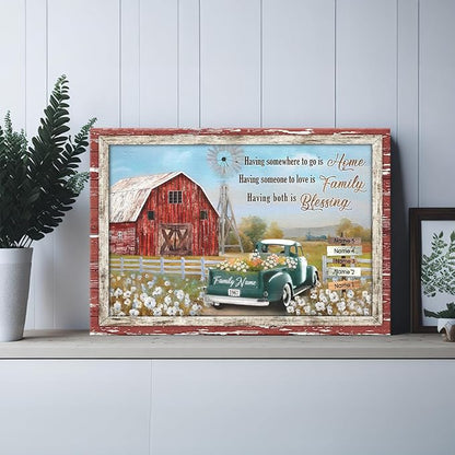 Dem Canvas Personalized Family Canvas, Personalized Signs With Names Canvas, Farm Wall Art Personalized Photo Gifts For Family Street Sign