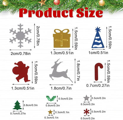 CCINEE Christmas Glitter Confetti Metallic Foil Table Scatters Confetti Snowflake Santa Elk Hat Gift Box Glitter Sequins for Christmas Decorations Party Supplies, 180g