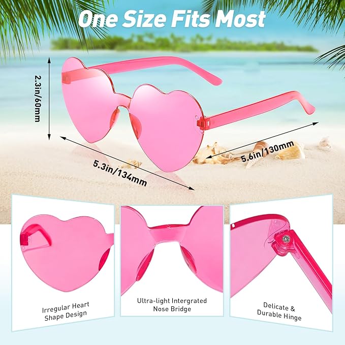 Pibupibu 48 Pack Mixed Rimless Party Sunglasses Bulk for Women Men, Fun Colorful Glasses Bachelor Party Glasses