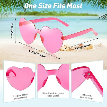Pibupibu 48 Pack Mixed Rimless Party Sunglasses Bulk for Women Men, Fun Colorful Glasses Bachelor Party Glasses