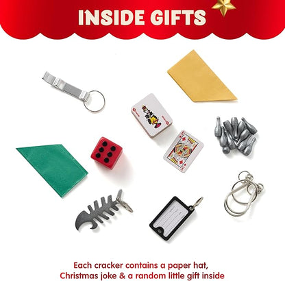 JOYIN 10 Pack Christmas Non-Snap Party Favor, Colorful Snowman Table Favor Includes Party Hat, Jokes & Gifts, Christmas Table Decorations for Holiday Dinner Traditions Party Supplies