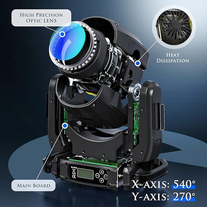 2Pcs 150W Moving Head Lights DJ Lights Spotlights 15 Gobos 13 Colors 16 Channels DMX 512 with Sound Activated for Stage Lighting Wedding Party