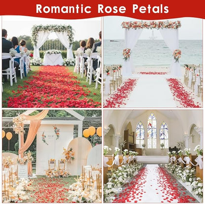 Rose Petals 2000 pcs Artificial Silk Red Rose Petals Flower Petals Fake Faux Roses Petal for Romantic Night Roses Petal Decorations for Wedding Proposal Anniversary Valentine's Day Flower Decorations