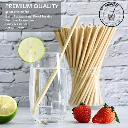 Brown Kraft Paper Drinking Straws, 7.75" Long, 0.24" Wide - Individually Wrapped - Pack of 1000