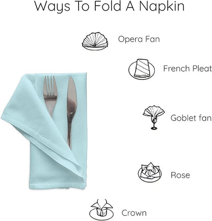 Encasa XO Egg Blue Cloth Napkins Set of 6, 17"x17" | Solid Color Cotton Dinner Napkins | Washable & Reusable Napkins for Dining Table Fall Decoration, Holiday & Christmas Festivals