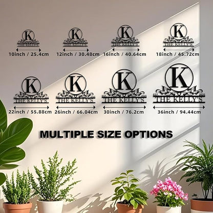 Personalized Monogram Metal Sign, Custom Last Name & Est. Year Wall Art, Rustic Wall Art Family Name Plaque Outdoor/Indoor Home Wall Decor – Unique Wedding, Anniversary, or Housewarming Gift