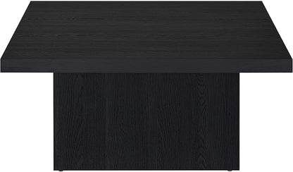Coaster Home Furnishings - Devar - Wood - Square Coffee Table with Plinth Base, Geometric Design and Contemporary Style - Living Room - Black - 706408