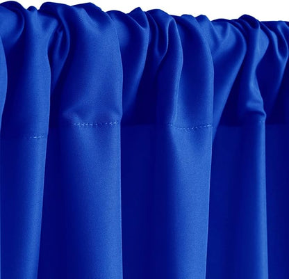 Hiasan Neon Blue Screen Backdrop Curtains for Parties, Polyester Photography Backdrop Drapes for Family Gatherings, Wedding Decorations, 5ftx10ft, Set of 2 Panels