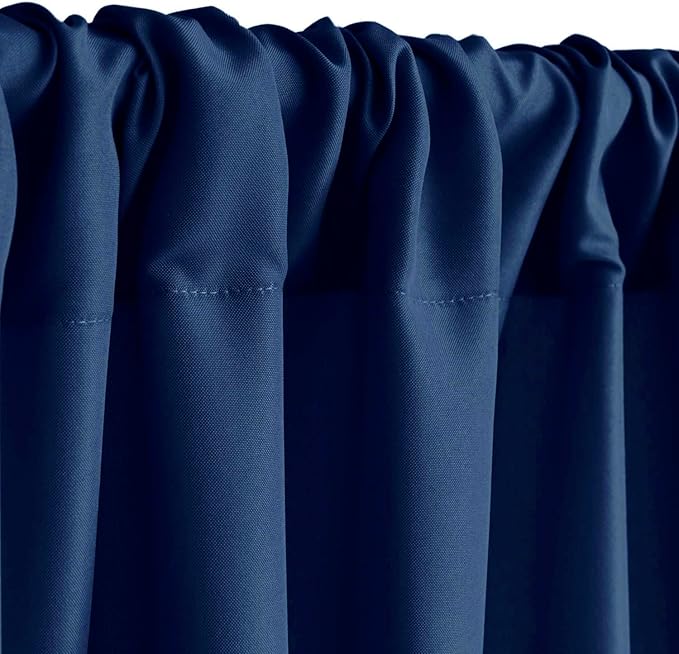 Hiasan Navy Blue Backdrop Curtains for Parties, Polyester Photography Backdrop Drapes for Family Gatherings, Wedding Decorations, 5ftx8ft, Set of 2 Panels