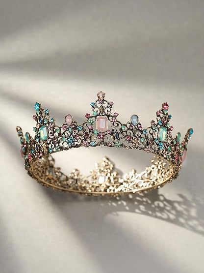SWEETV Queen Crown for Women - Baroque Wedding Tiaras and Crowns,Jeweled Tiara Crown,Prom Birthday Halloween Hair Accessories