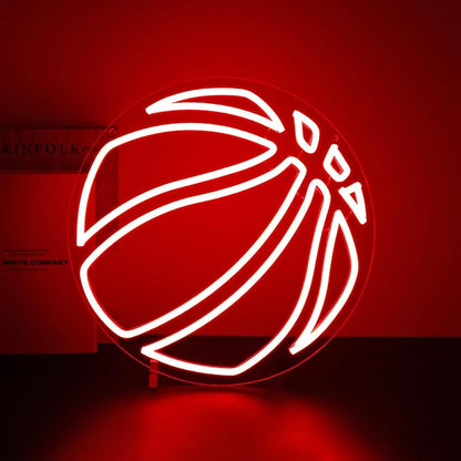 Basketball Neon Sign, Neon Signs for Wall Decor Red LED Light Up Signs Home Decor for Bedroom Club Party Bar Shop USB Operated