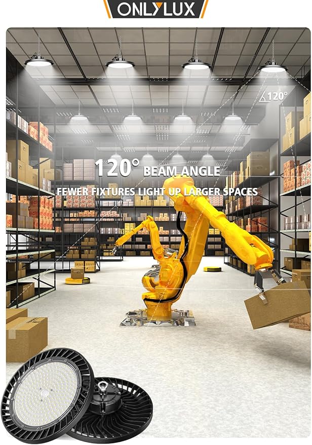 300W Super Bright UFO LED High Bay Lights 8 Pack 6000K Daylight, 45000lm, Led Shop Lights (1200W MH/HPS Eqv.) with US Plug 5ft Cable for Garage Plug & Play Lighting for Warehouse