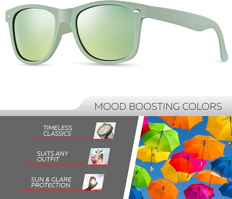 Retro Rewind Polarized Sunglasses for Men and Women - UV Protection Classic Sun Glasses
