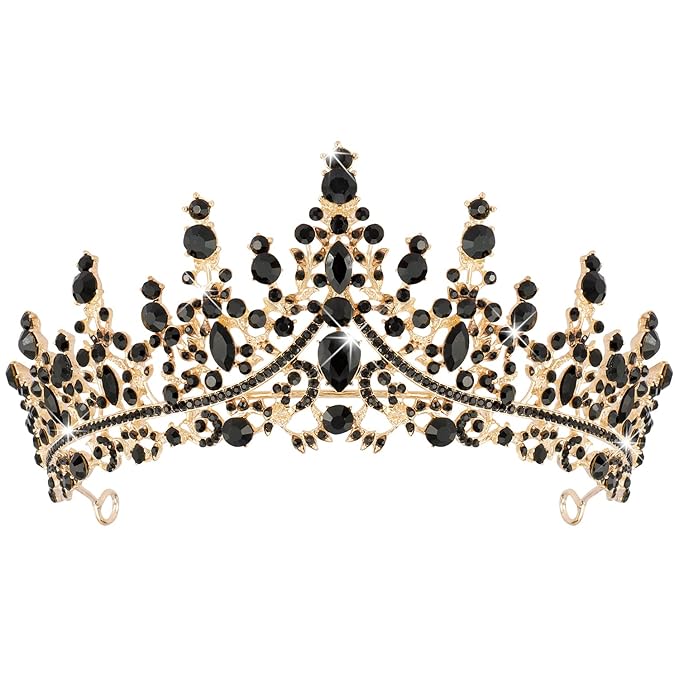 COCIDE Bronze Tiara and Crown for Women Baroque Crystal Queen Crown Vintage Rhinestone Tiara for Girl Bride Wedding Hair Accessories for Bridal Birthday Party Prom