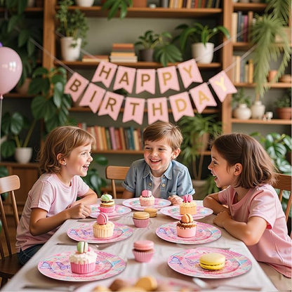 WELLIFE 20PCS Butterfly Birthday Plates – Plastic Dinner & Dessert Plates (10×9.2" + 10×6.3") for Girls Party, Kids Birthday, Magical Butterfly Party Supplies