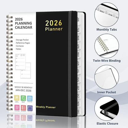 2026 Planner, Weekly and Monthly Calendar Academic Planner, Jan 2026 - Dec 2026, 8.5‘’ x 11'', Planning Agenda Book for Desk Accessories and School Supplies - Letter Size