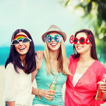 Funny Party Sunglasses - 12 Pack Novelty Glasses, Cool Party Masks, Summer Party Favors, Funny Photo Booth Props, Crazy Sunglasses for Adults & Teens