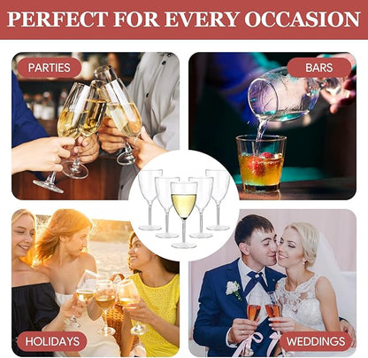 32 PCS Clear Disposable Plastic Champagne Flutes, 8 Oz Plastic Champagne Glasses, DisposableFlutes for Party, Disposable Wine Glasses Cocktail Cups for Home Daily Life Party Birthday Wedding Toasting