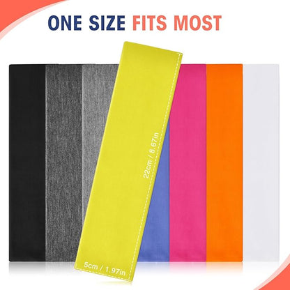 Hotop 20 Pcs Sport Stretchy Headbands for Girls Women Non Slip Soft Fabric Elastic Headband Bulk for Yoga DIY Team Gifts