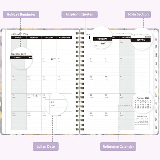 2026 Planner, Weekly and Monthly Calendar Academic Planner, Jan 2026 - Dec 2026, Planning Agenda Book for Desk Accessories and School Supplies - A5 (6.3'' x 8.5'')