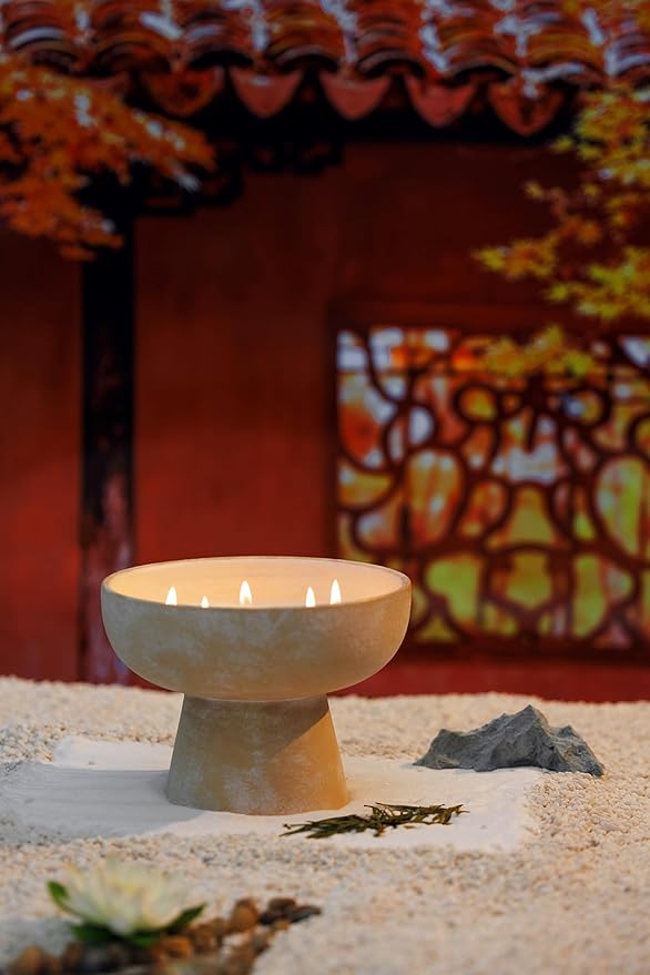 BLUEME Happiness - Yuzu & Ginger, Luxury Candle w/Essential Oils, 5 Wick, Hand-Poured Soy, Cotton Wick, Ceramic