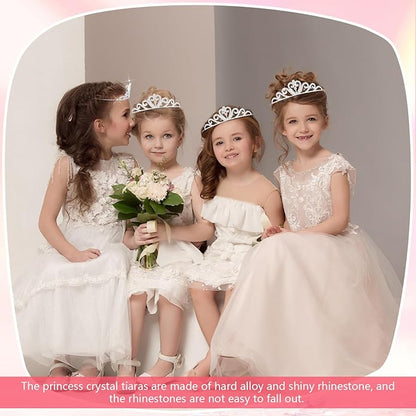 Tondiamo 30 Pcs Tiaras Bulk for Girls Princess Crown Rhinestone Tiaras Bendable Adjustable Headband for Kid Hair Accessory