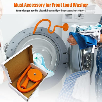 Front Load Washer Door Prop and Stopper - Magnetic Washing Machine Door Holder with 2.6-Inch Magnet Base, Removable Flexible Washer Door Stopper Keep Washer Door Open to Prevent Odors (Orange)