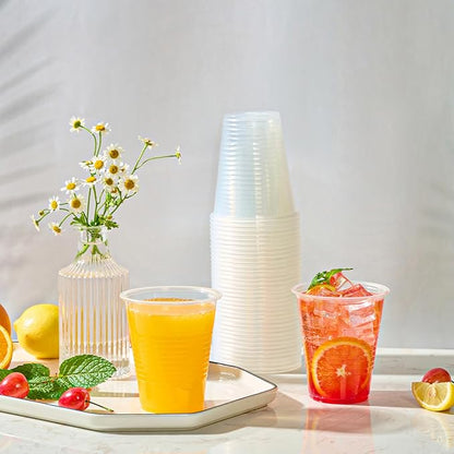 Turbo Bee 2000 Pack 12oz Plastic Cups,Clear Drinking Cups，Disposable Party Cups Bulk,Hot and Cold Drink Container for Water, Juice, Soda,Coffee