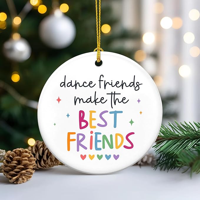 FLAGWIX Christmas Dance Ornament Decorations - Ceramic Christmas Ornaments 2025 for Tree Decorations - Dance Gifts for Teen Girls, Dancer Gifts for Girls Her Women, Gift for Friend Woman Teacher