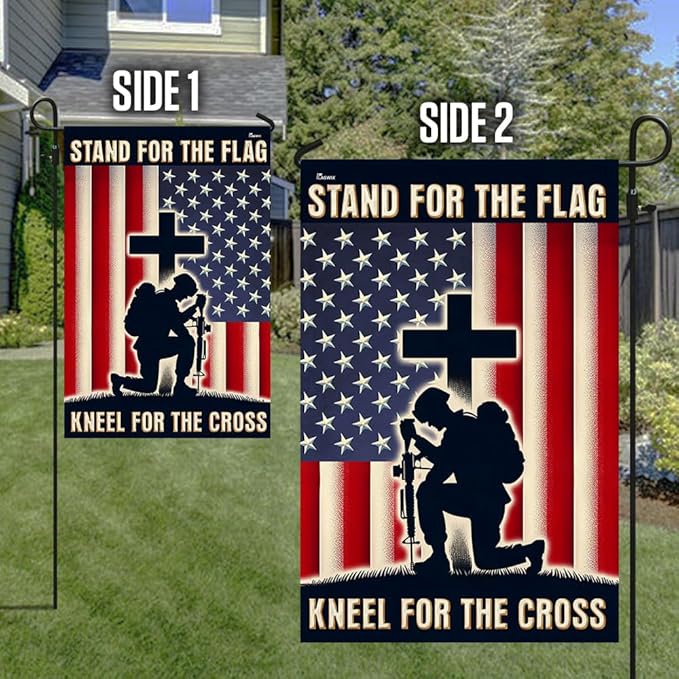 FLAGWIX American Army Veteran Flag - USA Premium Polyester The Cross Veteran Garden Flag (11.5" x 17.5") - 4th of July Memorial Day Veterans Day Decorations for Home, Decorative Indoor Outdoor Flag