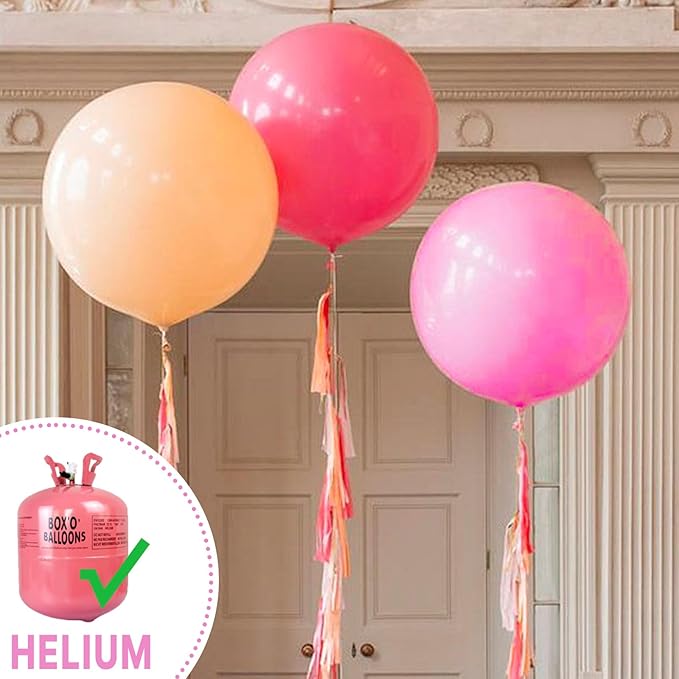 PartyWoo Pink Balloons 4 pcs 36 Inch Extra Large Big Jumbo Giant Matte Pink Balloons for Valentine's Day Baby Shower Gender Reveal Princess Bachelorette Engagement Birthday Party Decorations Pink-Y11